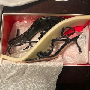 Coach Kelly kid leather black heels